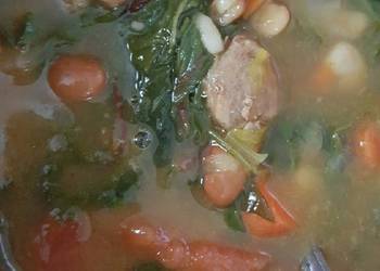 Easiest Way to Prepare Yummy Kale White bean Italian sausage soup