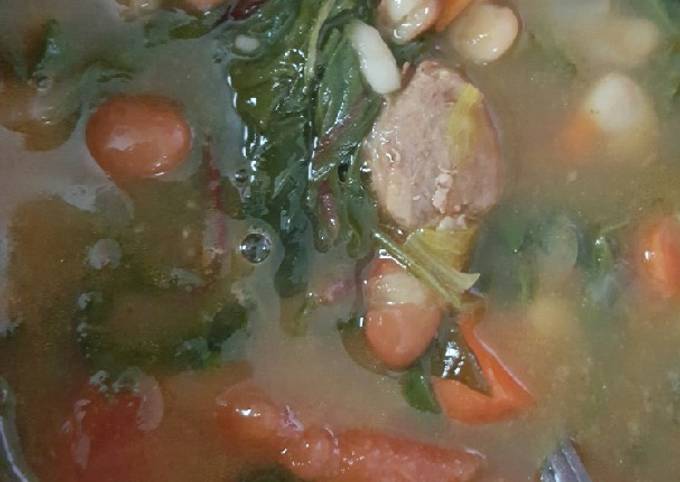 Recipe of Favorite Kale, White bean, Italian sausage soup