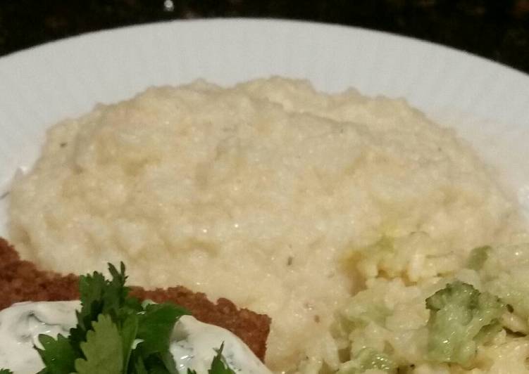 Simple Way to Make Award-winning Brad&#39;s garlic parmesan mashed cauliflower