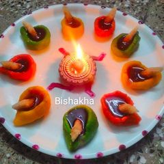 A picture of Edible Diyas.