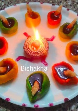 A picture of Edible Diyas.