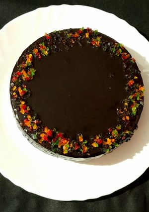 A picture of Eggless Chocolate Cake.