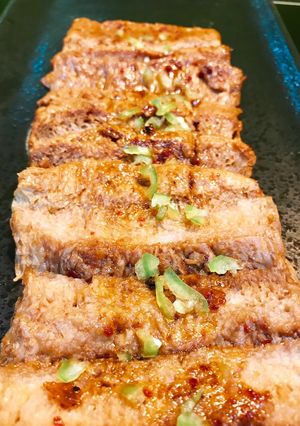 Hình của món Cốt lết chay ram nước dừa.