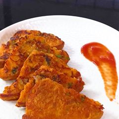 Eggless french toast A picture of Eggless french toast.