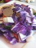 Tumis Sawi Ungu Bakso Sapi