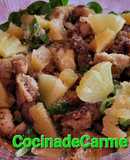 Ensalada agridulce de pollo con canónigos