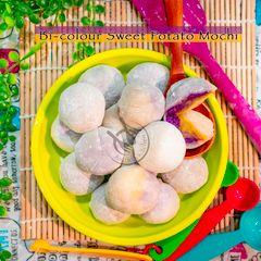 A picture of Bi-colour Sweet Potato Mochi.