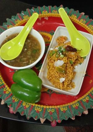 A picture of Palak tomato rice (spinach,tomato rice).