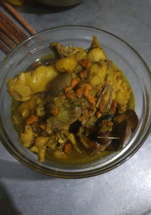 Hình của món Gà kho nghệ đưa cơm ngày xuân.
