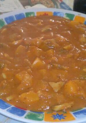 Una foto de Curry de calabaza y champiñones