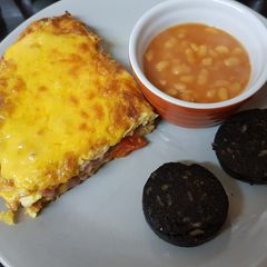 A picture of My Bacon, onion, Tomato & Cheese Omelette.