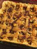 Pastel de hojalde cuadrado de manzana