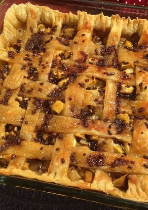 Una foto de Pastel de hojalde cuadrado de manzana