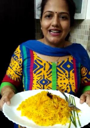 A picture of #yellow "sweet"rice#carrot #festive.