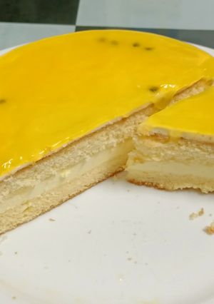 Hình của món Bánh Mousse Chanh dây.