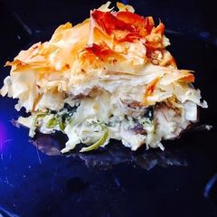 Chicken, Mushroom & Spinach Phyllo Pie A picture of Chicken, Mushroom & Spinach Phyllo Pie.