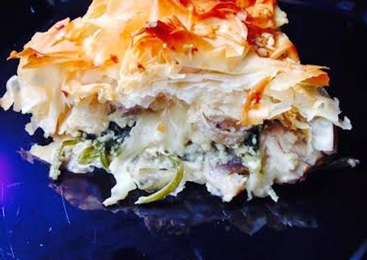 Step-by-Step Guide to Make Award-winning Chicken, Mushroom &amp;amp; Spinach Phyllo Pie