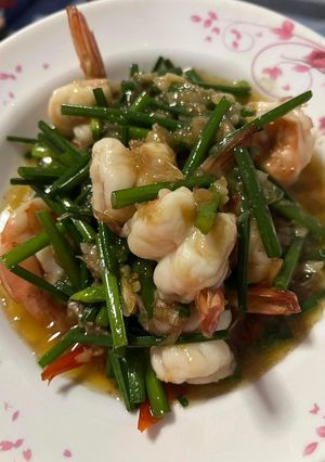 รูปของ ผัดดอกหอมใส่กุ้ง