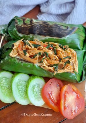 Foto resep 1120. Nasi Bakar Ayam Suwir Kemangi