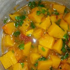 A picture of Pumpkin curry stew,,vegetable contest.