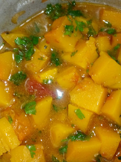 A picture of Pumpkin curry stew,,vegetable contest.