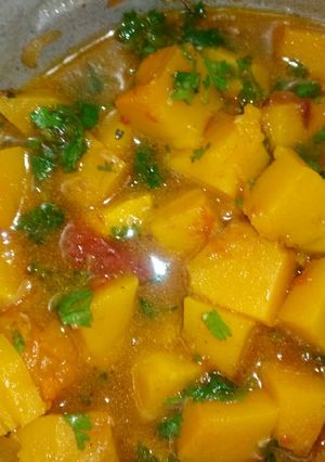 A picture of Pumpkin curry stew,,vegetable contest.