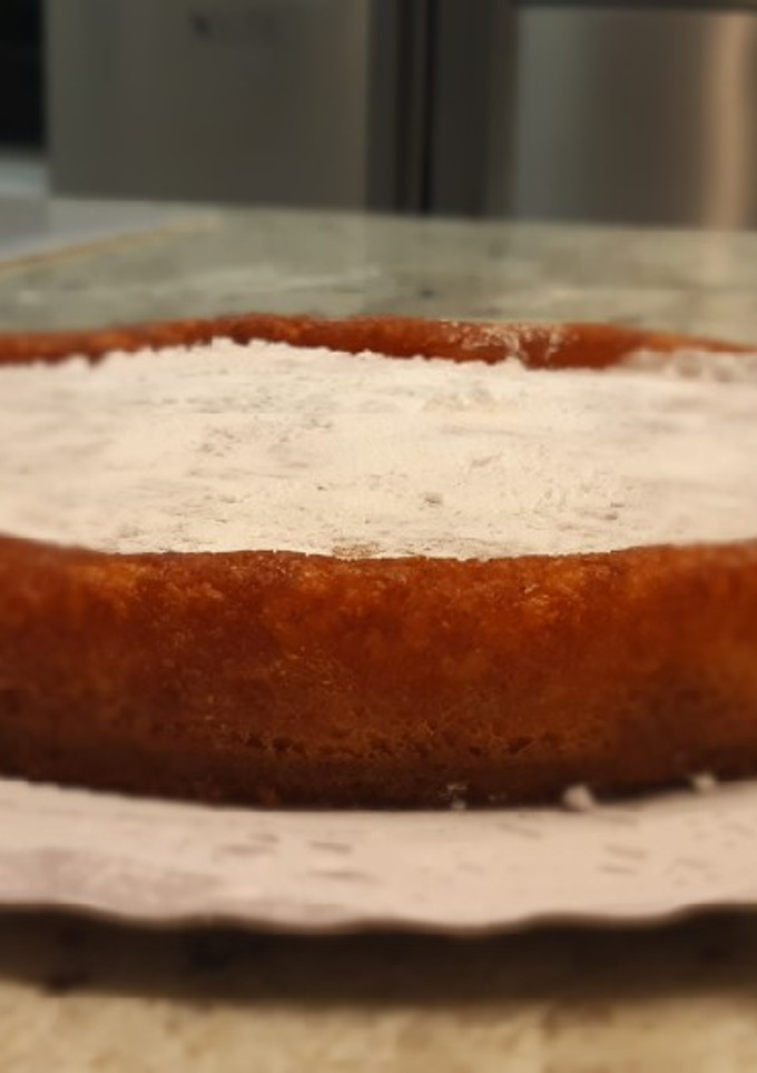 Una foto de Tarta de queso con base de galletas al horno