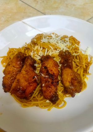 Foto resep Spagheti with Chicken wings