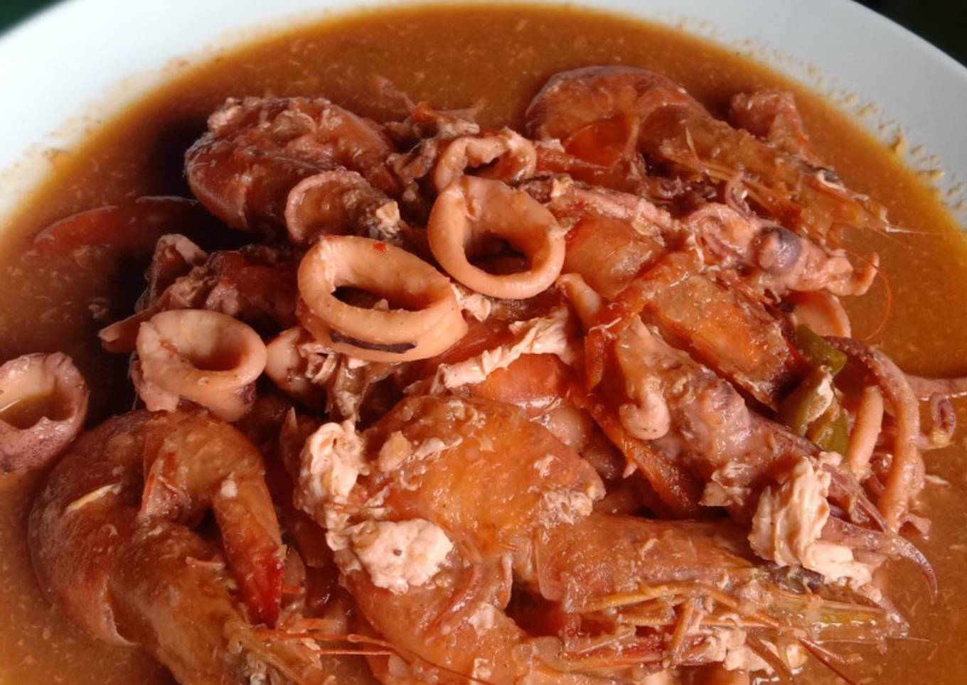 Cumi Udang Saos Padang