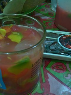 Foto resep Es buah sirup marjan + susu