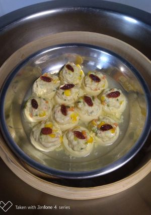 Foto resep Steamed egg tofu with chicken topping