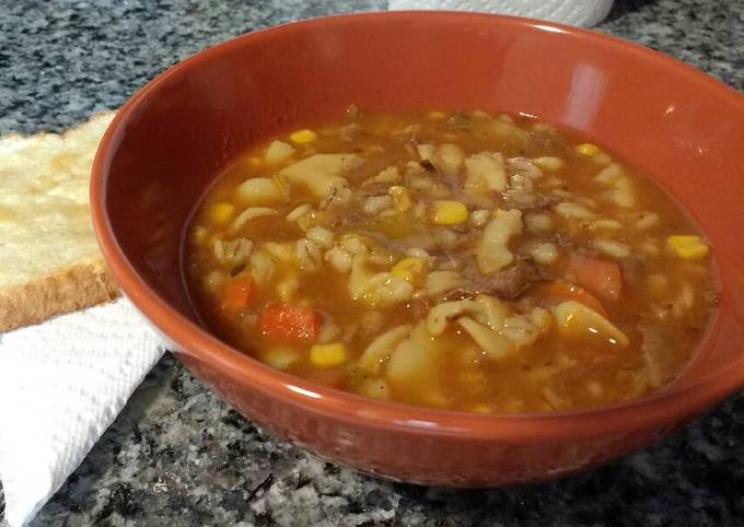 Steps to Make Jamie Oliver Beef &amp; Barley Noodle Soup (made with rib roast leftovers)