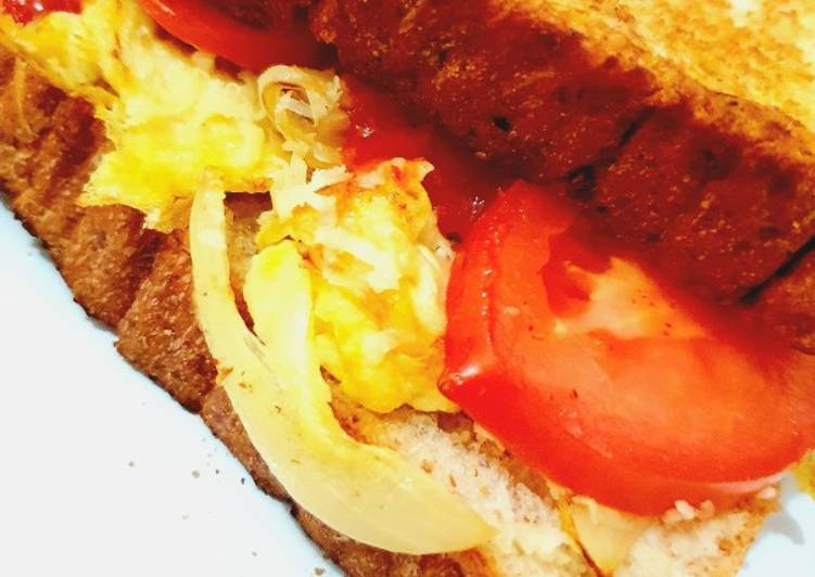 Langkah Mudah untuk Menyiapkan Sandwich Telur Bombay Karamel, Menggugah Selera