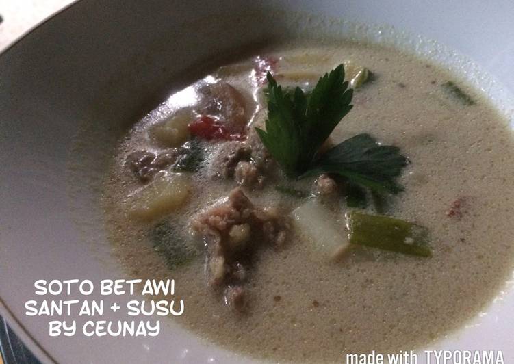 Resep Soto betawi santan + susu CeuNay, Lezat Sekali