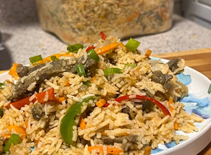 A picture of Steak fajita rice bowls.