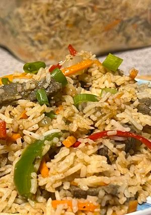 A picture of Steak fajita rice bowls.