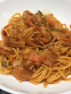 A picture of Napolitan Spaghetti (Japanese Style Ketchup Spaghetti).