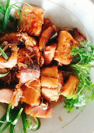 Hình của món Khô cá rún chiên giấm đường.