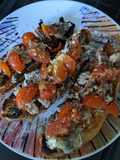 Mackerel tomato and chilli toast