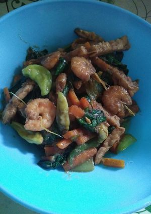 Foto resep Tumis udang sawi