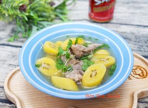 Hình của món Canh Chuối sáp Sườn heo.