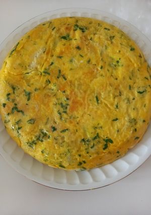 Una foto de Lomos de bacalao en tortilla