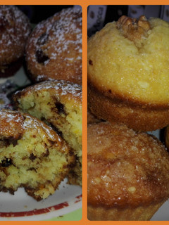Una foto de Muffins de naranja en licuadora. Receta sin manteca