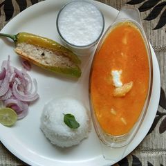 Maharashtrian batata rassa A picture of Maharashtrian batata rassa.