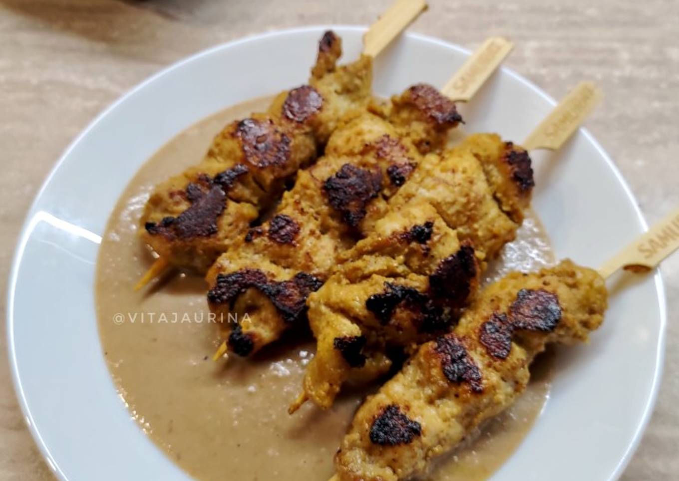 Sate Ayam Teflon (Bumbu Kacang)
