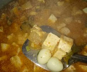 Cara Memasak Cepat Sayur santan kikil, tahu, telor puyuh simpel Yummy Mantul