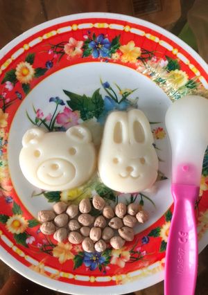Hình của món Đậu hũ non đậu gà thanh long đỏ.