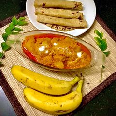 A picture of Punjabi Raw Banana Sabzi.