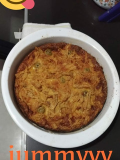 Una foto de Torta de coliflor, calabacín y papa con pollo