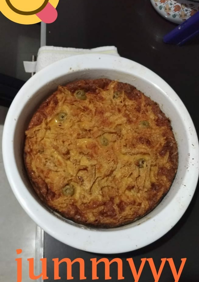 Una foto de Torta de coliflor, calabacín y papa con pollo
